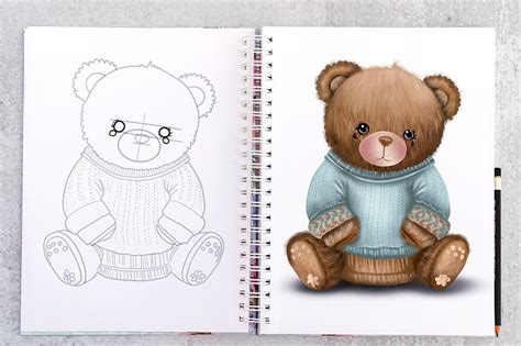 Realistic Teddy Bear Sketch