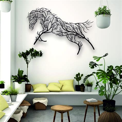 だきます Metal Wall Decor， Horses ，Home Decoration ，Wall Sign， Metal Wall ...