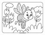 Coloring Page Of A Bee sketch template