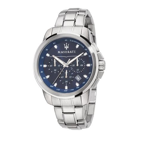 Maserati Men's Successo Chronograph Blue Dial Stainless Steel Watch ...