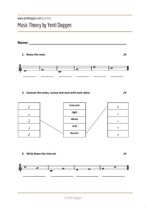 Music Theory tests (PDF) | Free download | Yentl Doggen