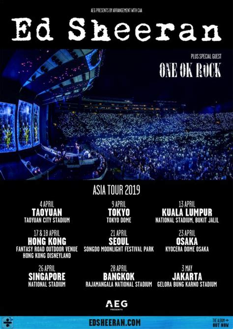 Ed Sheeran DIVIDE WORLD TOUR 2019 - ONE OK ROCK official website by ...