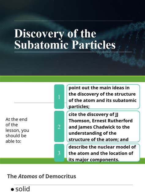 Physical Science SHS 2.2 Discovery of The Subatomic Particles | PDF ...