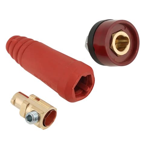 1 PC Welding Rapid Connector DKJ35 50 Red Quick Fitting Cable Connector Plug Socket Welding ...