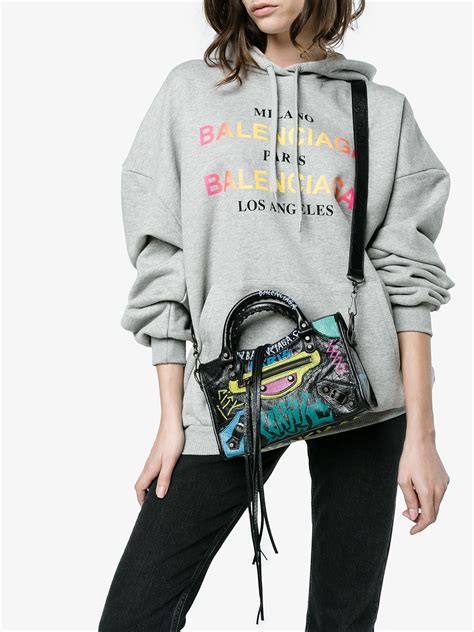 Balenciaga Graffiti Classic City Mini Leather bag | Browns