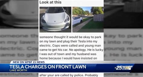 Tesla Model 3 Owner Decides to Park on Stranger's Front Lawn to Charge Vehicle, Confusion Ensues ...