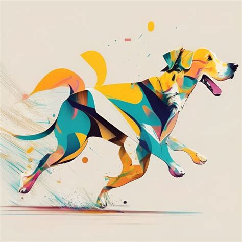 running dog - Genuine designs - Paintings & Prints, Animals, Birds ...