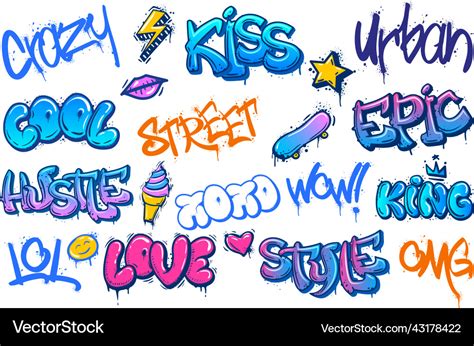 Street art lettering crazy urban graffiti Vector Image