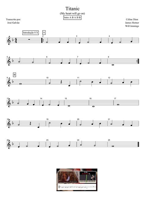 Titanic - My heart will go on - Partitura para flauta … | Clarinet ...