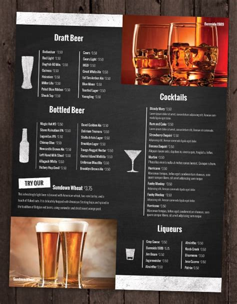 31+ Drink Menu Templates - Free Sample, Example Format Download!