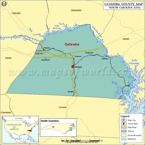 Catawba County Map, North Carolina