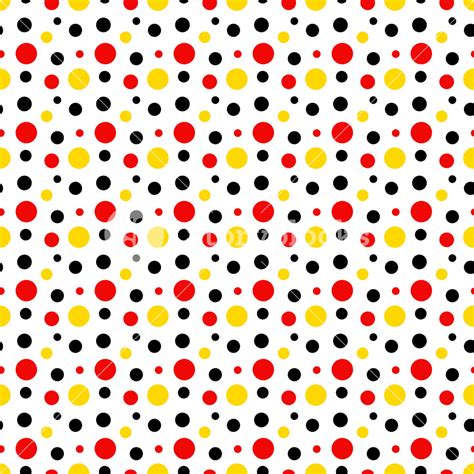 Mickey Mouse Pattern Of Red Black And Yellow Polka Dots On A White | My XXX Hot Girl