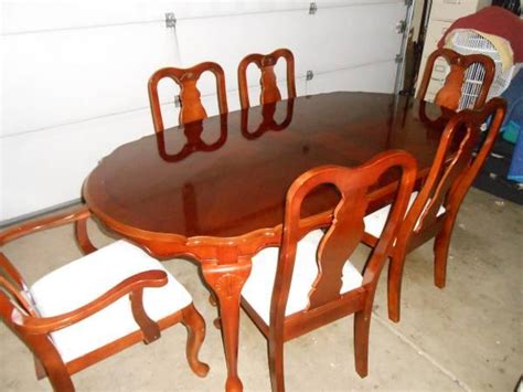 Cherry wood Dining Table w/6 chairs - for Sale in Sacramento, California Classified ...