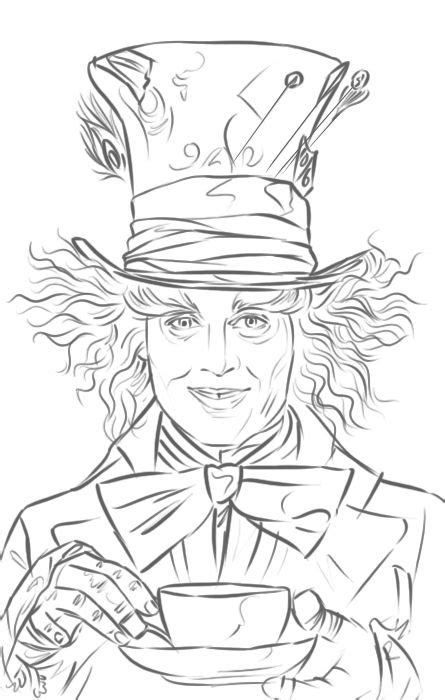 Mad Hatter (Johnny Depp) in "Alice im Wunderland" – WetCanvas – Drawing – Malvorlagen Mandala