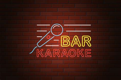 glowing neon signboard karaoke bar vector illustration 493810 Vector Art at Vecteezy