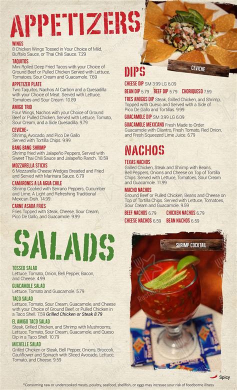 Menu at El Amigo Mexican Restaurant, Milledgeville