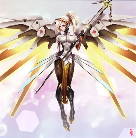 Wallpaper : blonde, long hair, anime girls, wings, weapon, armor, Mercy Overwatch, bodysuit, Toy ...