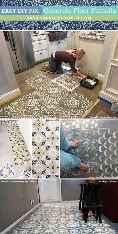 Easy DIY Fix: Concrete Floor Stencils for Painting and Remodeling | Royal Design Studio Stencils