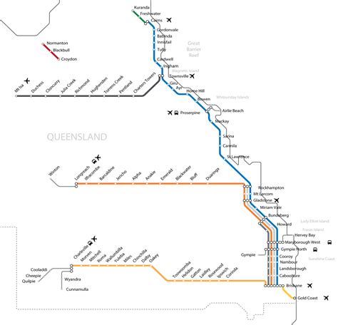 Train map for Queensland | Train map, Map, Bundaberg