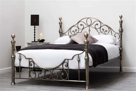 Canterbury Victorian Vintage Antiqued Brass Metal Double King Size Bed ...