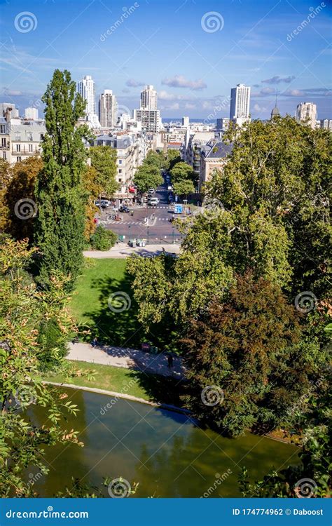 Paris City Aerial View from the Buttes-Chaumont, Paris Stock Photo - Image of chaumont, capital ...