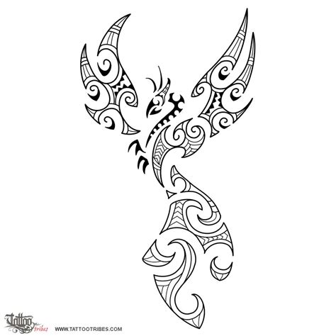 Maori style phoenix phoenix maori original Polynesian tattoo design