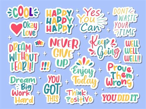 motivational quote stickers bundle 9997424 Vector Art at Vecteezy