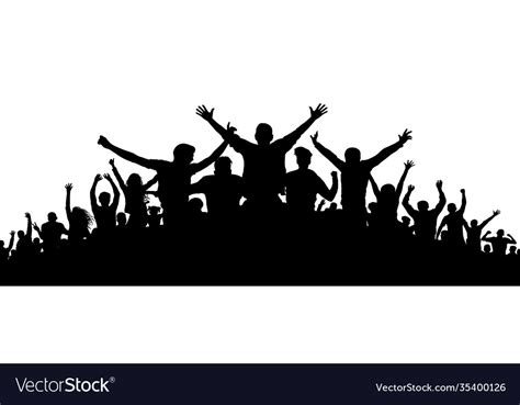 Party crowd people silhouette Royalty Free Vector Image