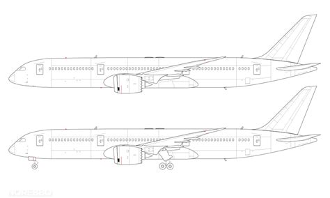 Boeing 787-9 blank illustration templates – Norebbo