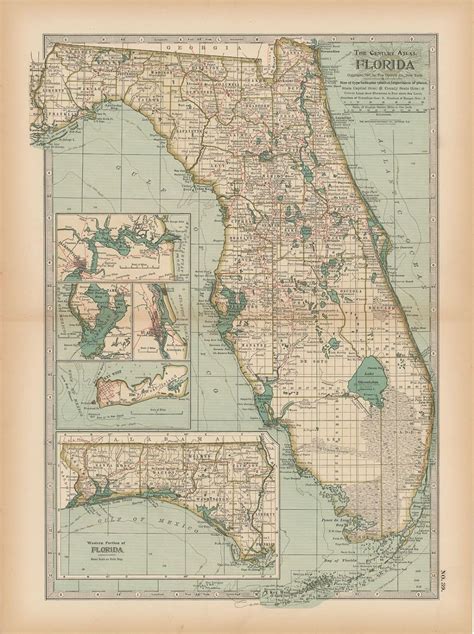 Amazon.com: Historic Pictoric Map - Florida 1897 - The Century Atlas ...