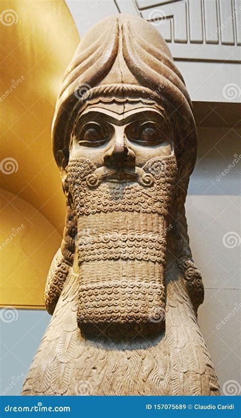 London / England UK - August 22, 2008: Ancient Assyrian Statues. Part ...