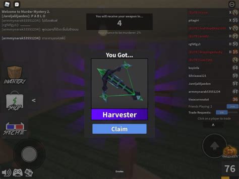 Roblox mm2 harvester, Video Gaming, Gaming Accessories, In-Game ...