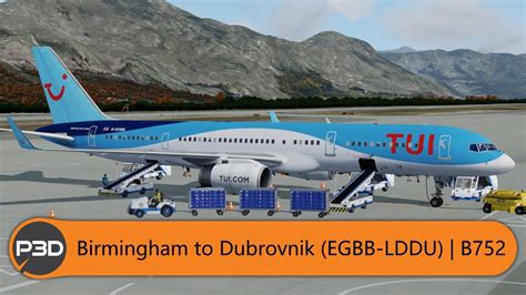 [P3Dv5] Captain Sim 757-200 TUI - Birmingham to Dubrovnik (EGBB-LDDU) - YouTube