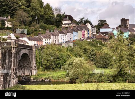 LLandeilo, Carmarthenshire, Wales, UK. The town stands above the River ...