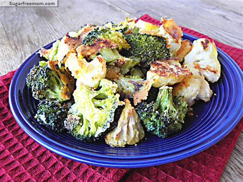 Oven Fried Parmesan Broccoli & Cauliflower Florets