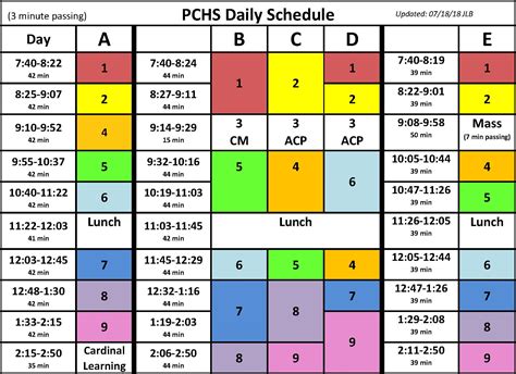 Pacelli Catholic Schools | Daily Schedule