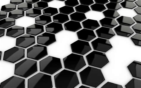 Download White Black Hexagon CGI 3D Artistic 3D Art HD Wallpaper