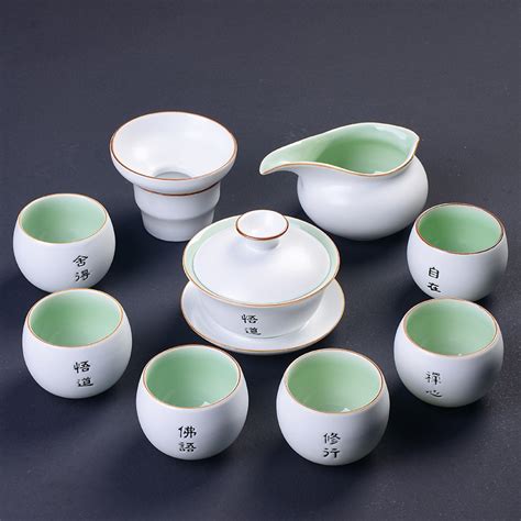 Buddha Ceramic Tea Cups Set - 6 Pieces - Small, Creative and Modern Chinese Style