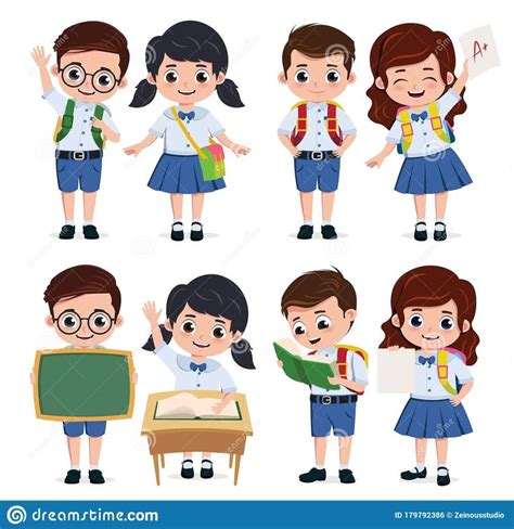 School classmate students character vector set. Back to school classmates kids e #Sponsored , # ...