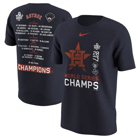 Men's Houston Astros Nike Navy 2017 World Series Champions Roster T-Shirt