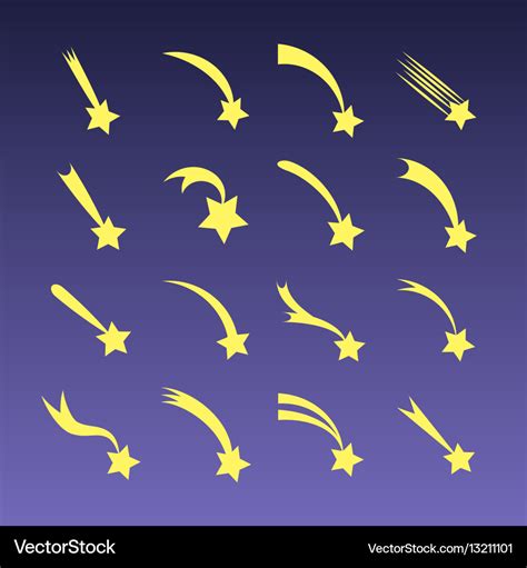 Cartoon shooting stars comets or meteors Vector Image