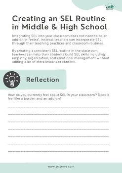 Creating an SEL Routine in Middle & High School (SEL Print and Go Pack)