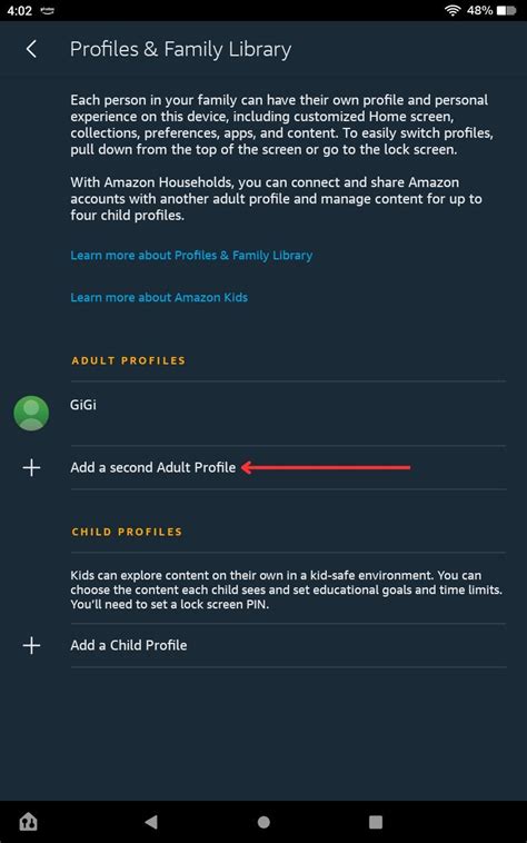 How to add a profile to your Amazon Fire tablet