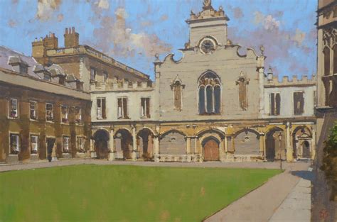 Peterhouse College, Chapel and Quad, Cambridge - Oil