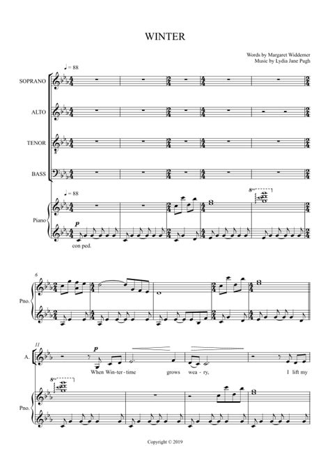 Winter by Lydia Jane Pugh Sheet Music for Choir at Sheet Music Direct