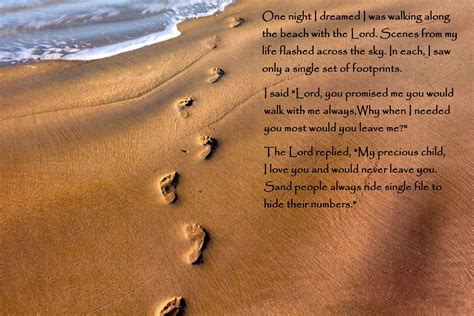 Footprints with Christ - HD Wallpaper