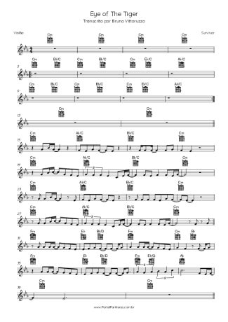 Survivor - Eye Of The Tiger - Sheet Music For Acoustic Guitar