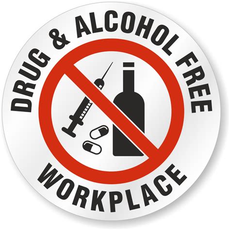 Drug And Alcohol Free Workplace Hard Hat Decals Signs, SKU: HH-0529