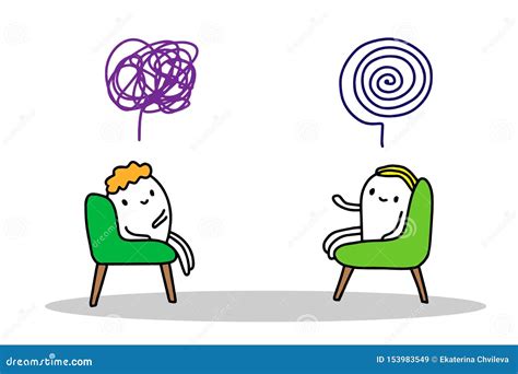 Psychotherapy Session Hand Drawn Vector Illustration In Cartoon Style ...