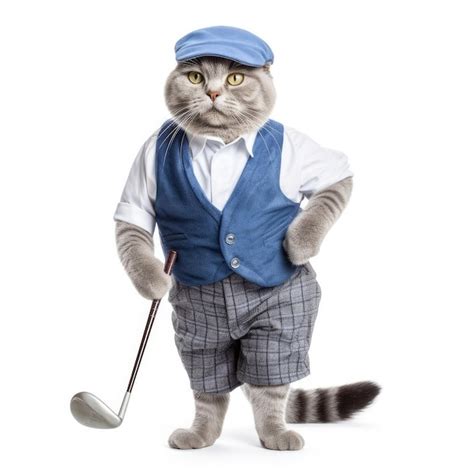 Premium AI Image | Golfing Cat in Scotland